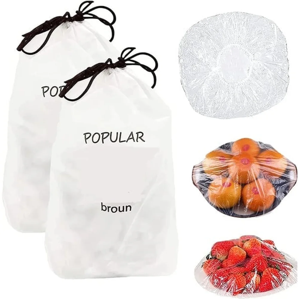 Reusable stretch covers pulled over a mixing bowl